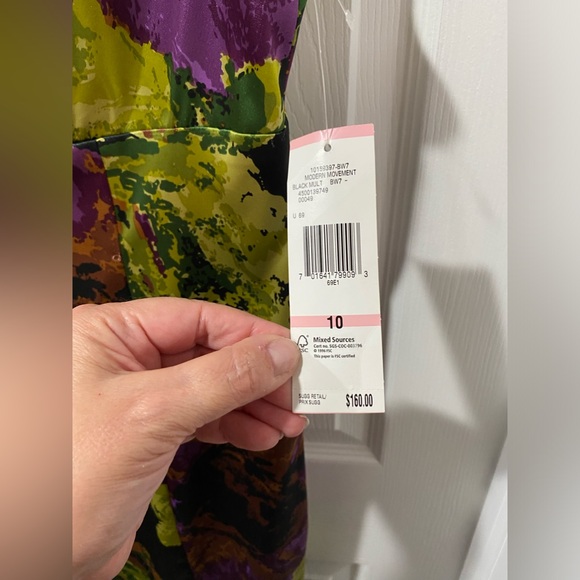 NWT women’s Jones New York dress, floral satin, size 10, pretty. Cocktail - Picture 5 of 13